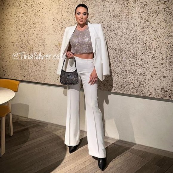 BLOGGER'S FAVE! Zara Open Back Rhinestone Top NWT - Picture 15 of 17